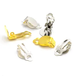 Jewelry Findings Diy 10PCS Metal Iron With holes Flat Blank Ear Clip for Earring Jewelry Accessories