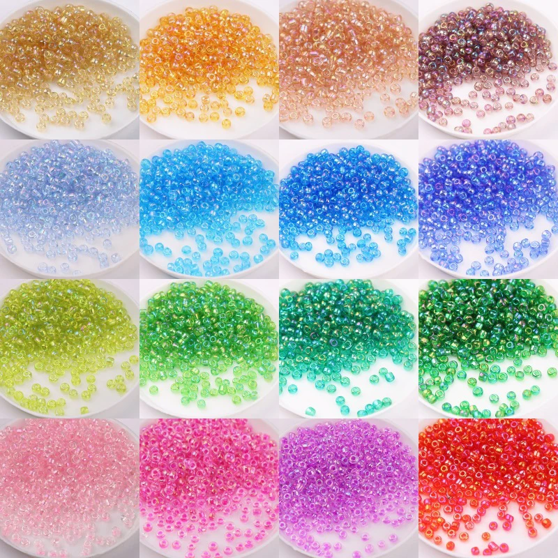 1.5/2/3/4mm Crystal Beads Inside Dyed Colors Uniform Glass Seed Beads For Jewelry Making Earrings Bracelet Diy Sewing Accessorie