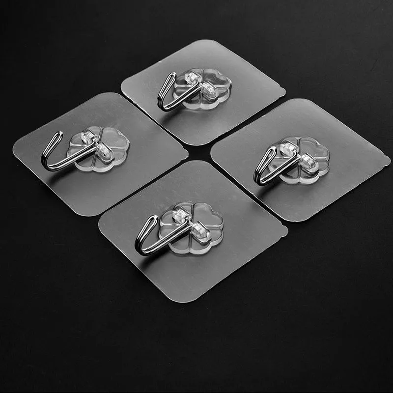 

New Strong Hooks Transparent Self Adhesive Door Wall Hangers Suction Cup Sucker Wall Hanger Kitchen Bathroom Accessories