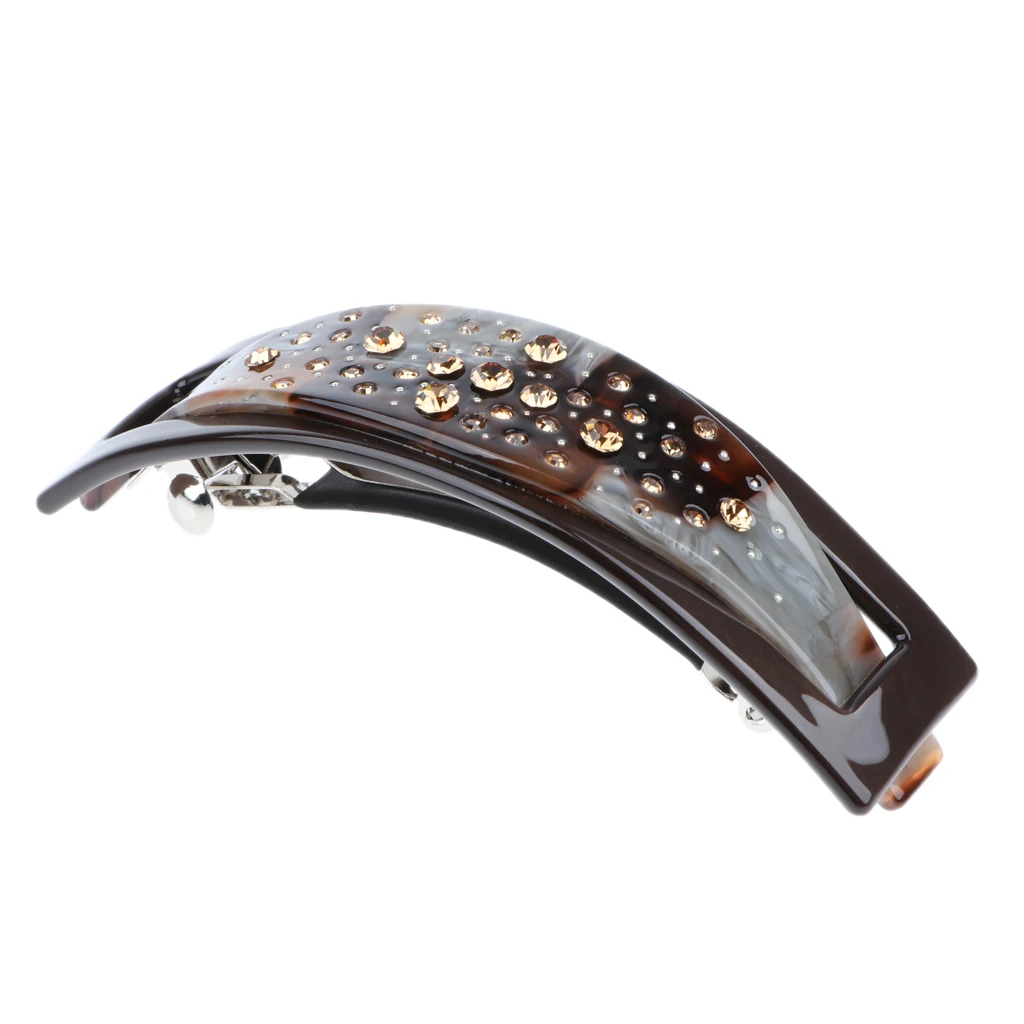 Fashion Large Rhinestone Barrettes Hair Claws Women Girls Hair Pins Automatic Hair Clip Ponytail Holder Hair Accessories