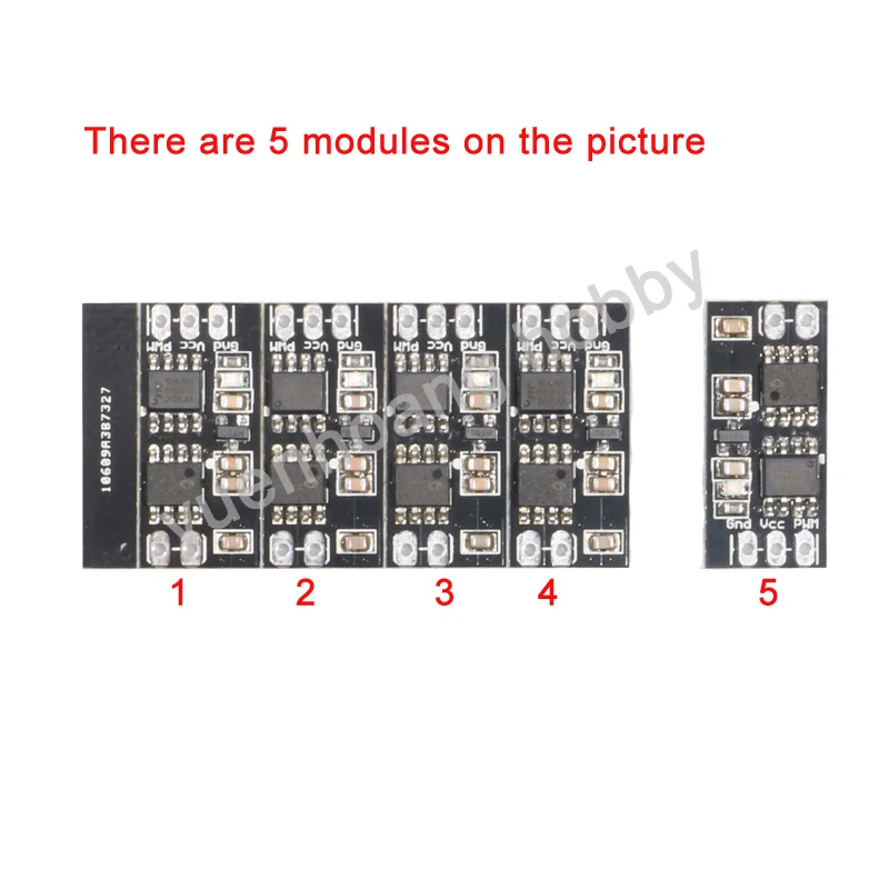 Mini cepillo ESC de 5 piezas, controlador electrónico de velocidad de Motor DC de doble vía 1S-3S, módulo de accionamiento de Motor, placa PCB DIY