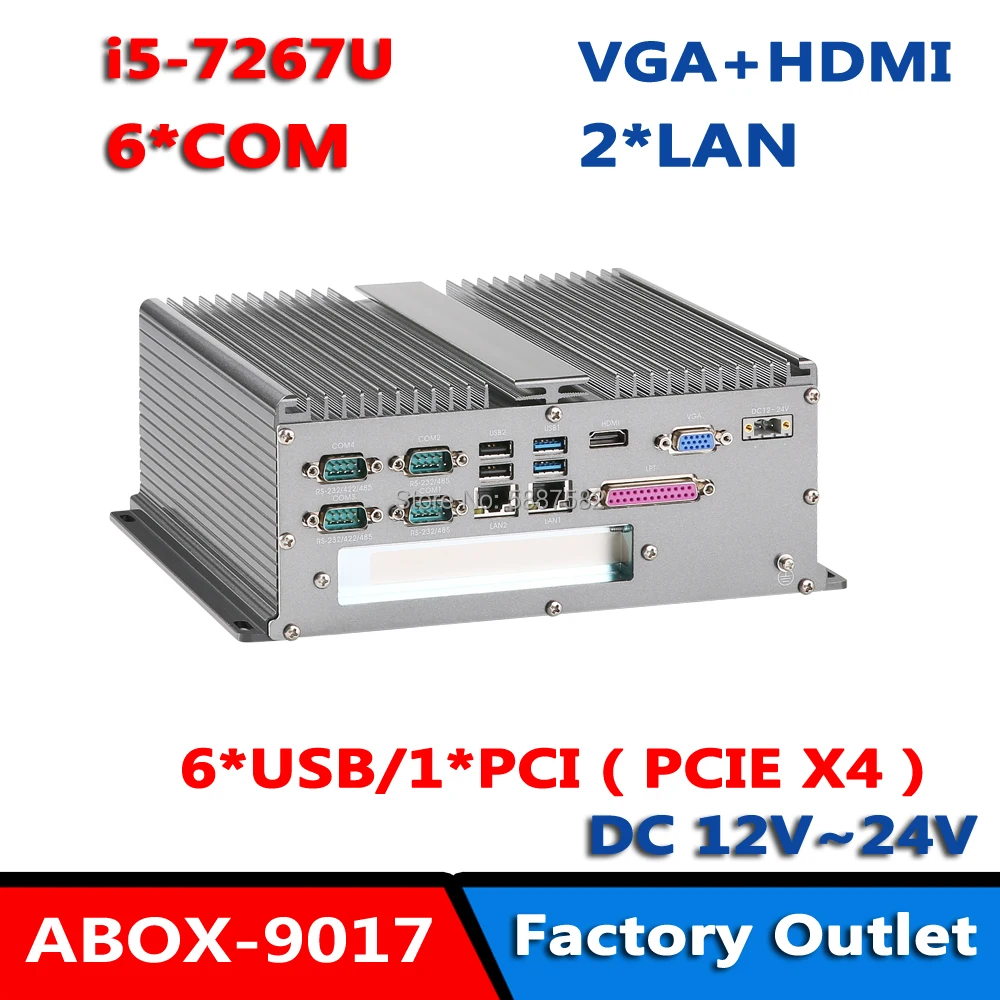 

6/7th Gen Intel Core i5/i7 Processor With 6 COM and PCI/PcieX4 Mini Pcie Fanless Box PC