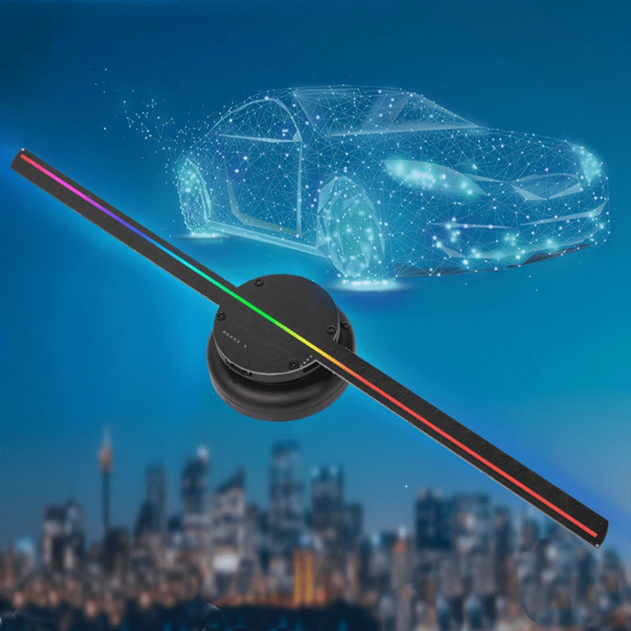 2021 3D Holographic Projector Stereo Fan High-Definition LED Screen Wall-Mounted Suspended APP Multifunction NewShop Advertising