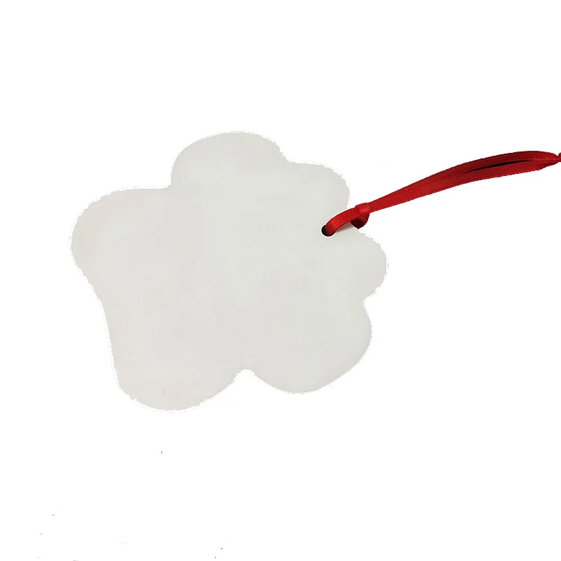 

10pcs Christmas Decorations Sublimation DIY White Blank Wooden Dog Paw Shaped Festival Pendant