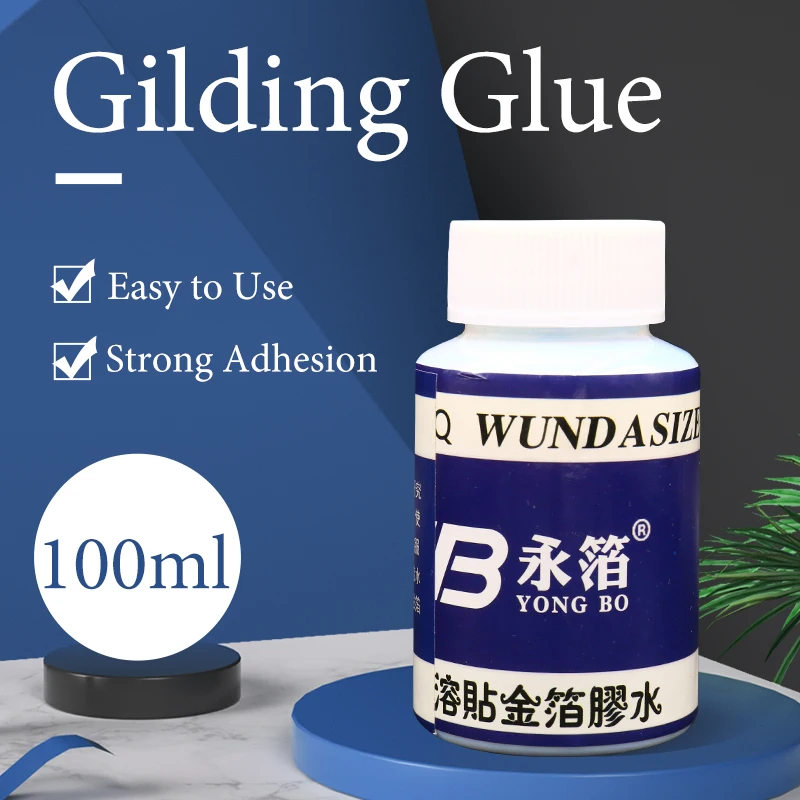 100ml/bottle Gilding Glue Gold Leaf Foil Water-based Glue for Gold Foil Sheets Arts Craft Paper Home Decortion Gilding Adhesive