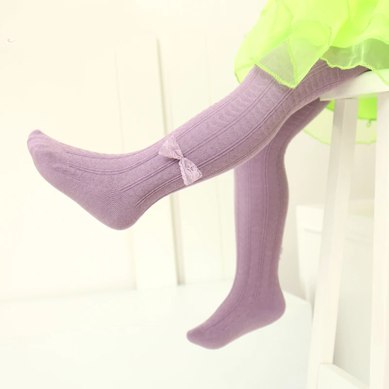 

Kids Girls Cotton Ribbed Pantyhose Toddler Child Autumn Warm Knit Lace Bow Princess Tights Newborn Infant Pants Baby Cheap Stuff