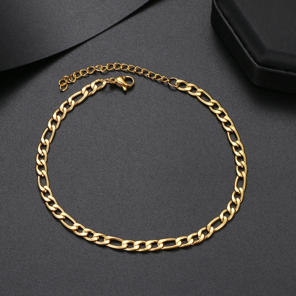 2022 Stainless Steel Fashion New Chain Anklets Barefoot Gold Color Anklet For Women Men Jewelry Party Friends Gifts NEW