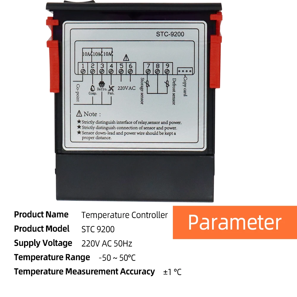 Digital Temperature Controller STC-9200 Two Relay Output Thermostat Regulator With Refrigeration Defrost Fan Alarm Function