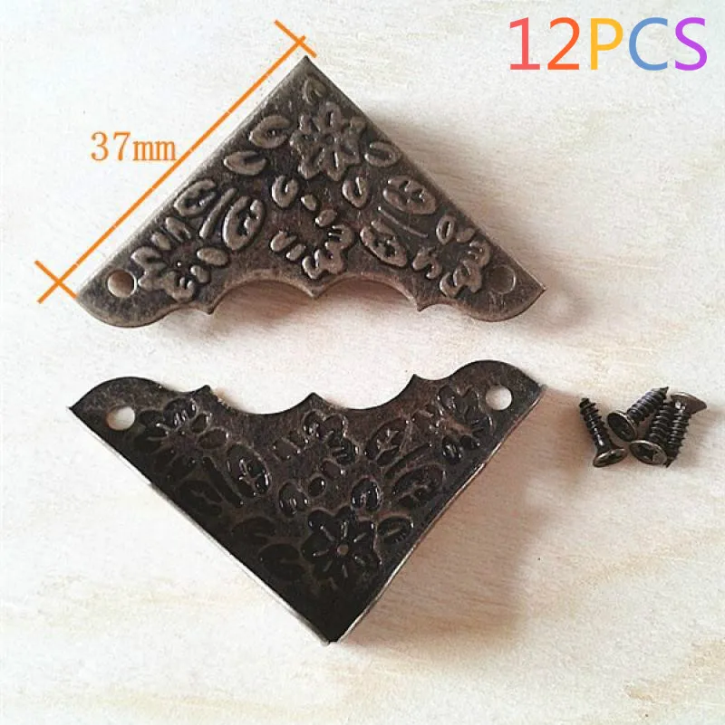 12 Uds. Práctico metal bronce libro álbum de recortes menú carpeta protectores de esquina esquina para álbum de fotos DIY