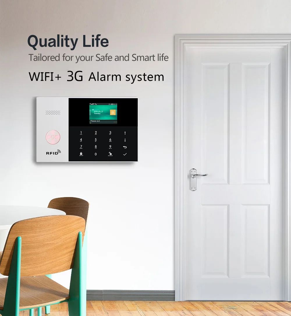 PGST PG105 3G WIFI Alarm System RFID Card APP Remote Control Wireless Home Security Smart Home Alarm Kits