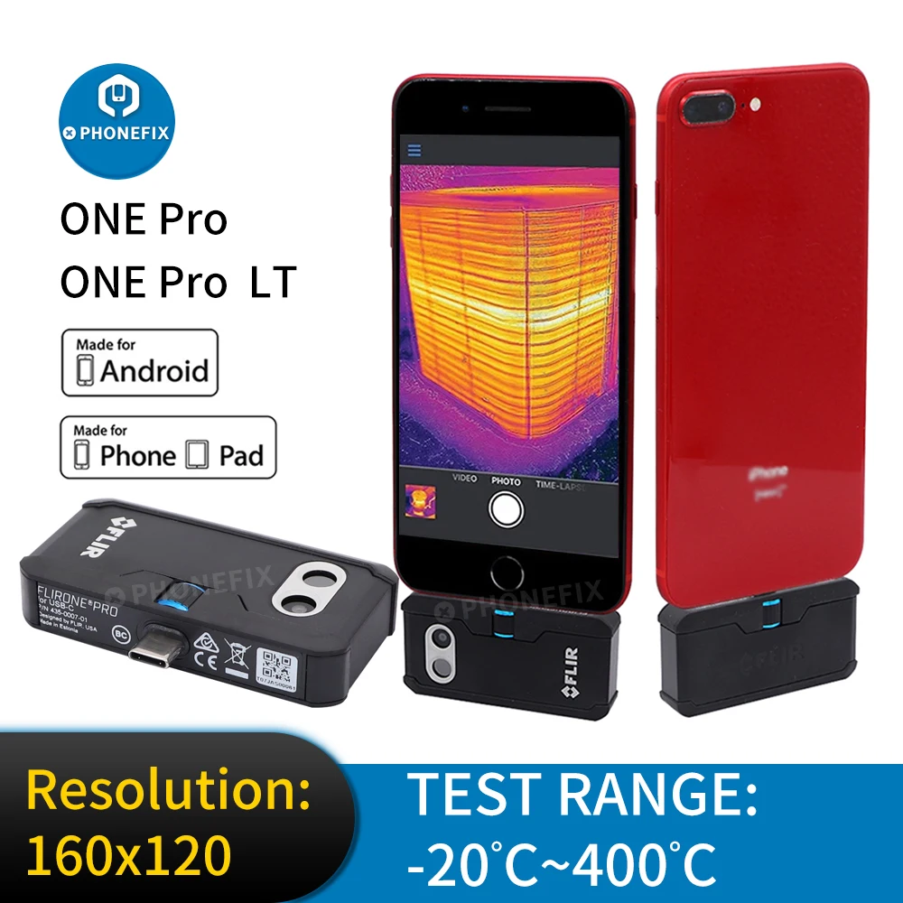 FLIR ONE PRO LT 열 화상 카메라 휴대 전화 적외선 열 카메라, 아이폰 IOS 안드로이드 패드 PCB 오류 진단 도구