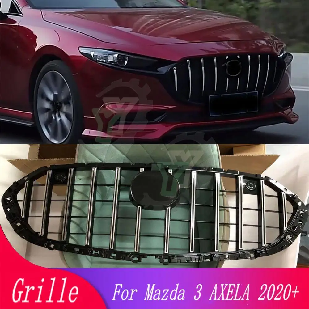 

High quality Front Bumper Upper Grille modified GT Style Racing Grill For Mazda 3 AXELA 2020 2021 Car Accessory