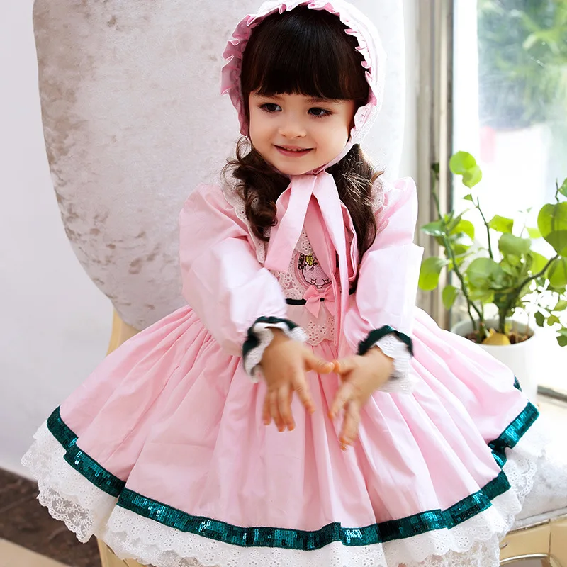 2020 Tutu Autumn Children\'s Clothing Baby Girl Dress Long Sleeve Lace Cotton  Spain Style Party for Kids Princess Ball Gown