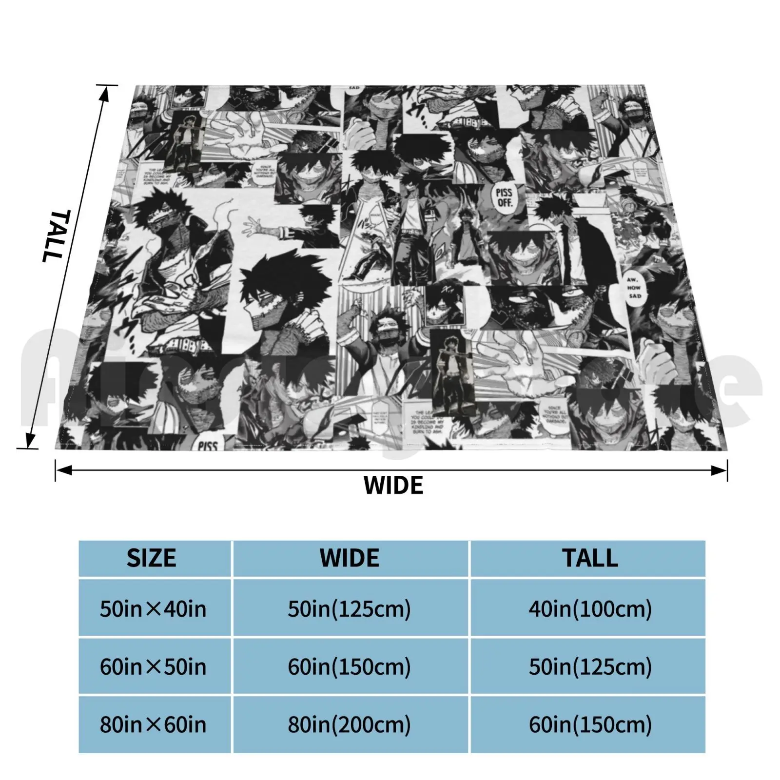 Dabi Collage Blanket Fashion Custom 3055 Dabi Bnha Boku No Hero Academia Mha Todoroki