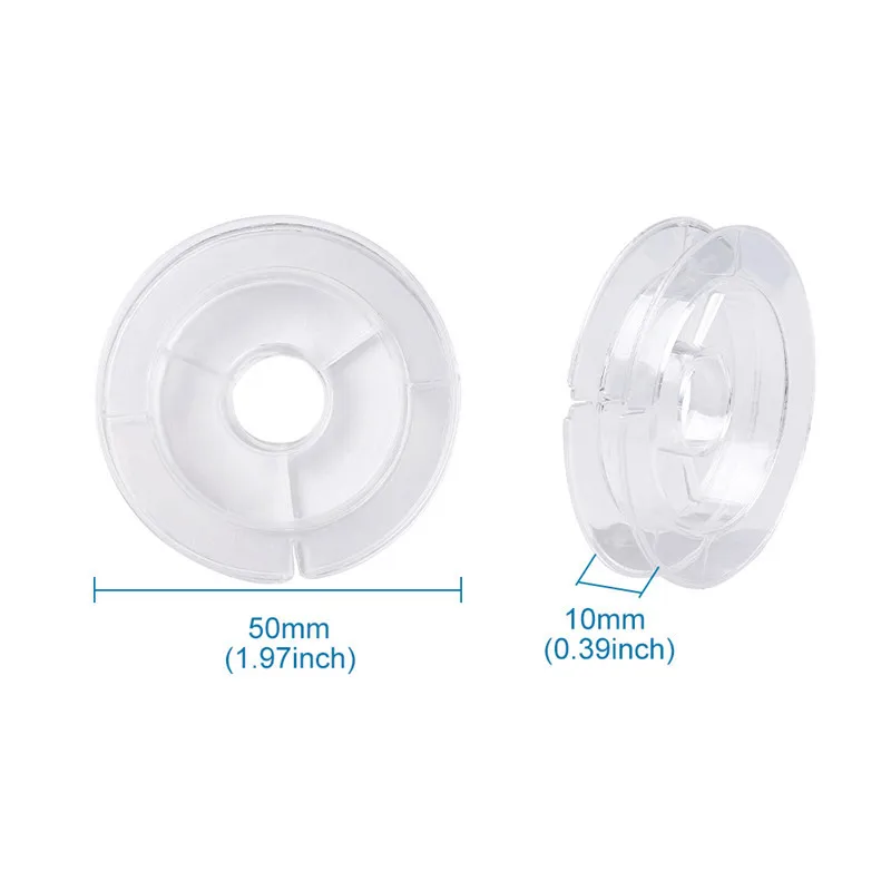 20pcs 50x10mm Clear Empty Wheel Plastic Spools Jewelry Tools for Beading Wire Thread String Accessories Tools F65