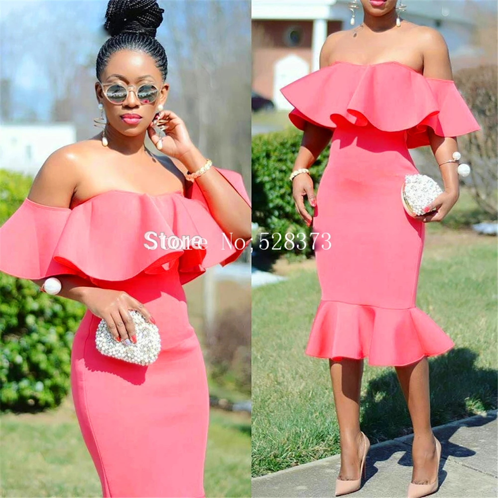 

Elegant 2019 New Watermelon Matchmaker Mother Dress Tea Length Wedding Banquet Dress Bride Dress