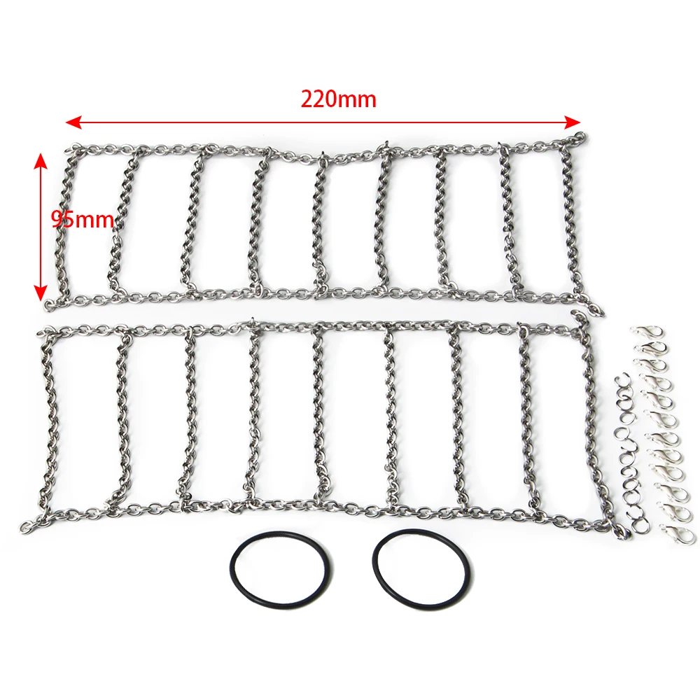 AXSPEED 2 szt. Metalowe łańcuchy śnieżne zapobiegające łańcuchy antypoślizgowe do opon 105/114/120/130mm 1/10 gąsienica RC oś samochodu SCX10 D90