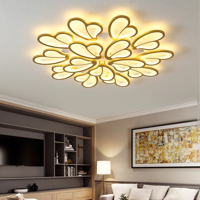 New modern led chandeliers for living room bedroom dining room acrylic iron body Interior home chandelier lamp fixtures D120cm