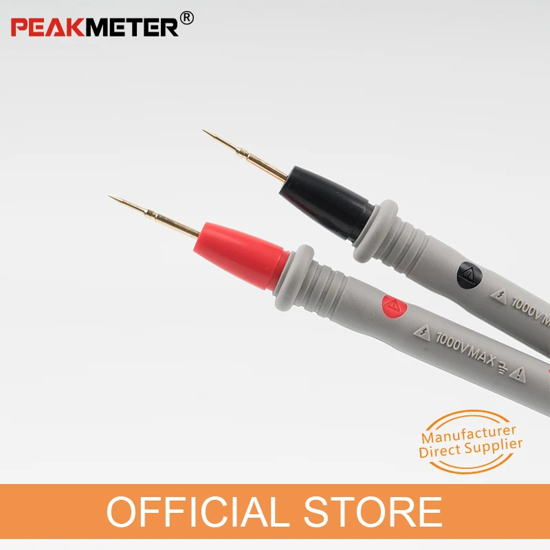 PEAKMETER Double Layerซิลิโคน 1000V 20A Universal MultimeterดิจิตอลGold-PlatedทดสอบProbeอะไหล่