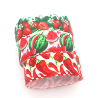 DHK 7/8'' 5yards Watermelon Strawberry chili Printed Grosgrain Ribbon Accessories Material Headwear DIY Sewing Craft C2001