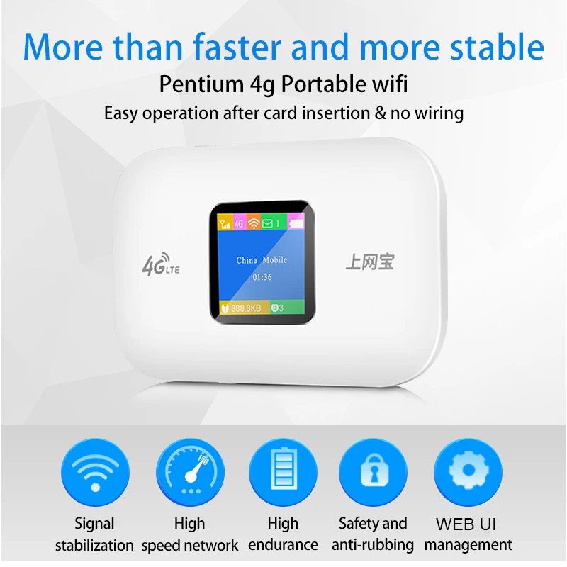 TIANJIE ปลดล็อกความเร็วสูงแบบพกพา3G 4G LTE พ็อกเก็ต Router Mobile Modem Wifi Hotspot พร้อมซิมการ์ดสล็อต