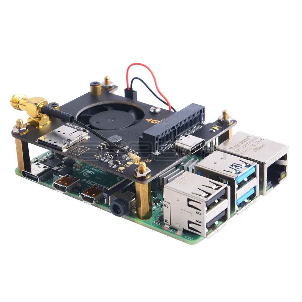 GeeekPi Raspberry Pi 3G 4G Hat  for Raspberry Pi 2B / 3B / 3B+ / 4B / ZERO / ZERO W / Jetson Nano