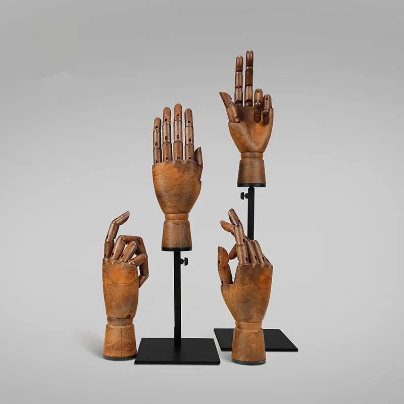 

DHM102-S Drawing Sketch Mannequin Model Home Decor Human Artist Models Wood Grain Mannequin Dummy Hands For Jewelry Display