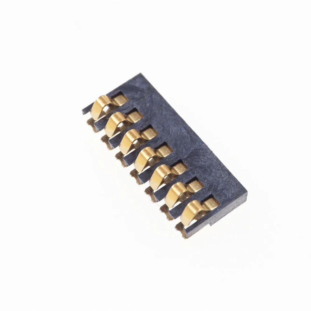 50pcs Surface Mount Spring Battery Connector 7 Pins 2.0 mm pitch Male contact 12V 2.0A SMT Straight Reflow solder RoHS Reach