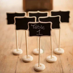 10pc Mini Paint Wood Board Small Wooden Chalk Blackboard Wedding Kitchen Restaurant Signs Writing Notice Message