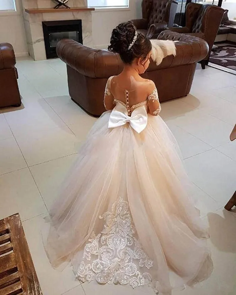 Dziewczęca sukienka w kwiaty Brithday Party Wedding formalna okazja niestandardowa księżniczka Tutu Sequined Appliqued opaska dziecięca dla dzieci pierwsza komunia