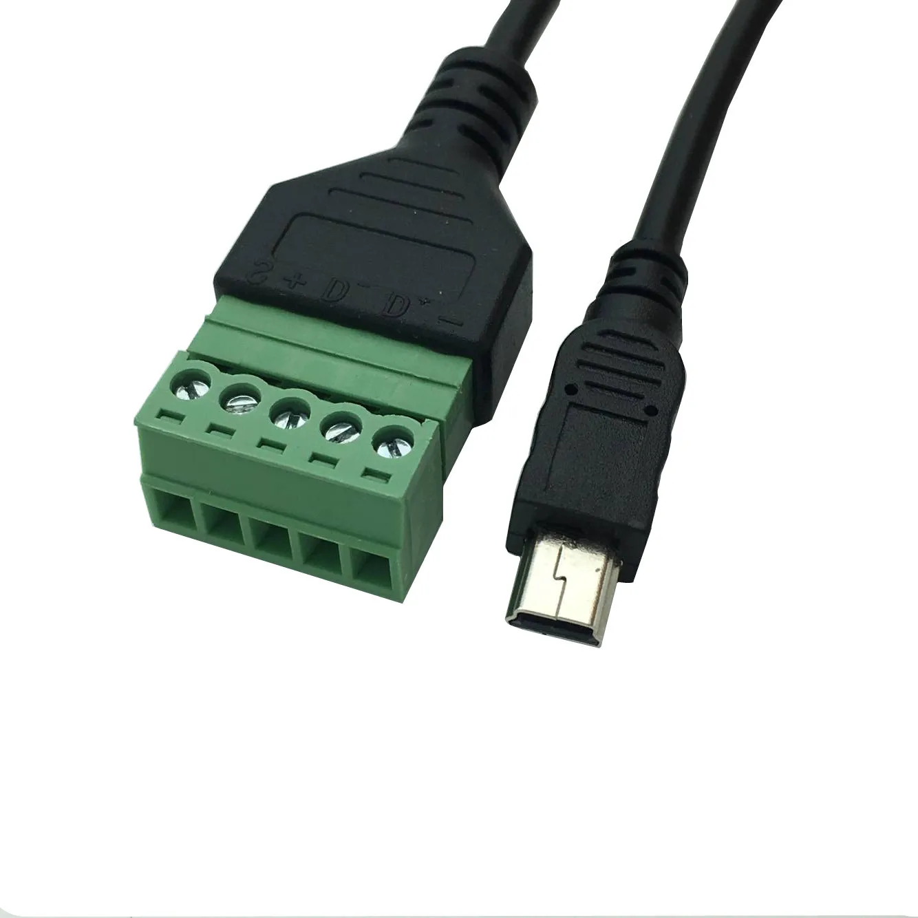 USB 2.0 البسيطة 5Pin الذكور إلى 5 دبوس/طريقة الإناث الترباس المسمار درع محطات للتوصيل نوع محول كابل 0.3m