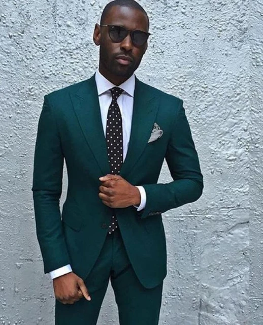 Abito da uomo stile moda Nuovo abito da uomo verde scuro Smoking da lavoro formale Abito da sposa da uomo 2 pezzi giacca pantaloni AliExpress