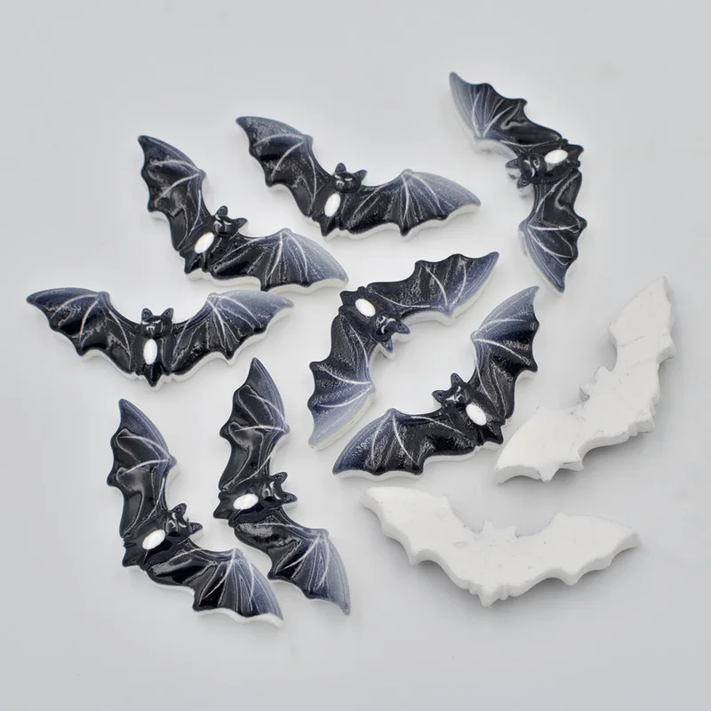 20pcs Hand painted Resin Black Bat Flatback Stone Child Scrapbook Craft/Christmas Halloween decorations SF185*2