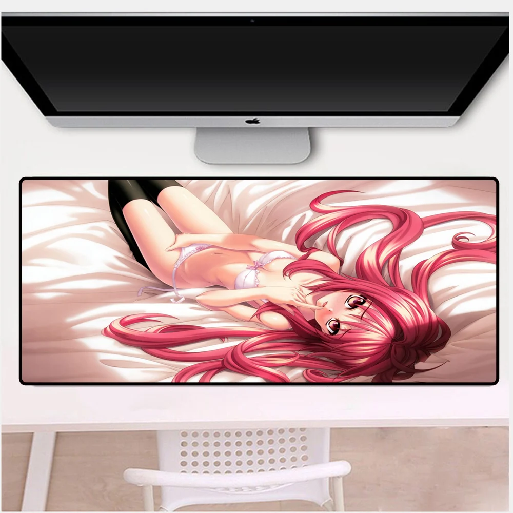 Sexy Girl Lying on The Bed Thickened Large Overlock Notbook Computer Mouse Pad Gamer To Laptop Keyboard Mouse Pad for CSGO Use