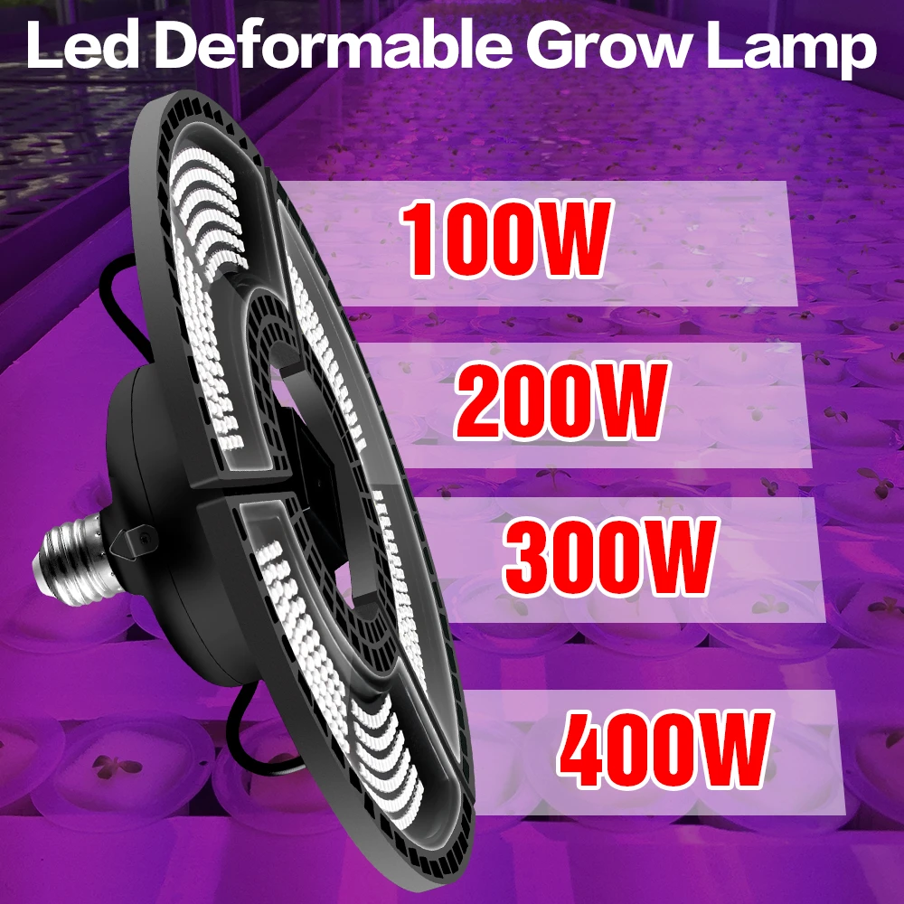 Led Full Spectrum Grow Light 220V Led Deformable Phyto Lamp E27 100W 200W 300W 400W Led 110V Flower Seeds Plants Growbox Light