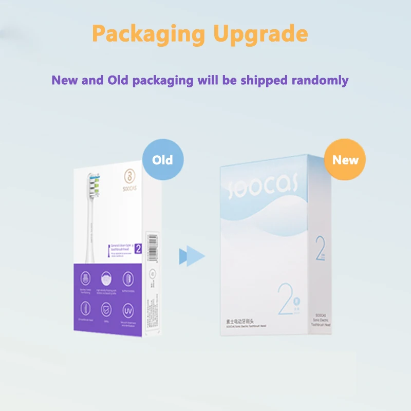 SOOCAS / YOUPIN SOOCARE X3 برش ہیڈ 2018 کے لیے اصل Soocare X3 2PCS SOOCAS متبادل الیکٹرک ٹوتھ برش ہیڈ