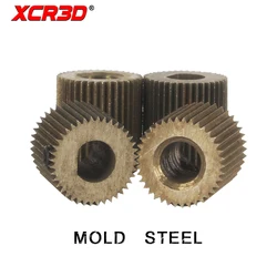 XCR3D 3D Printer Parts Mold Steel 40 teeth Linear Extruder Gear Bore 5mm MK7 MK8 Filament Feeder Driver Pulley Gear Black 1PCS