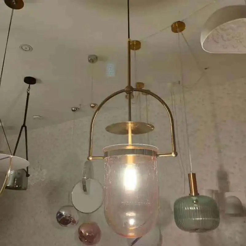 Imagem -04 - Vintage Retro Loft Preto Pintado de Ferro Forjado Prateleira Cabo Luzes Pingente com Âmbar Ouro Rosa Garrafa Vidro E14 Led Droplights