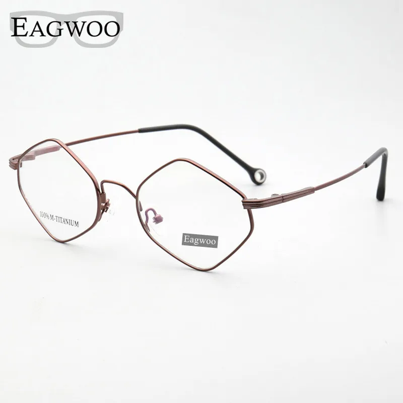 

Memory Titanium Eyeglasses Square Diamond Flexible Optical Frame Prescription Spectacle Irregular Polygon Designed Glasses 57775