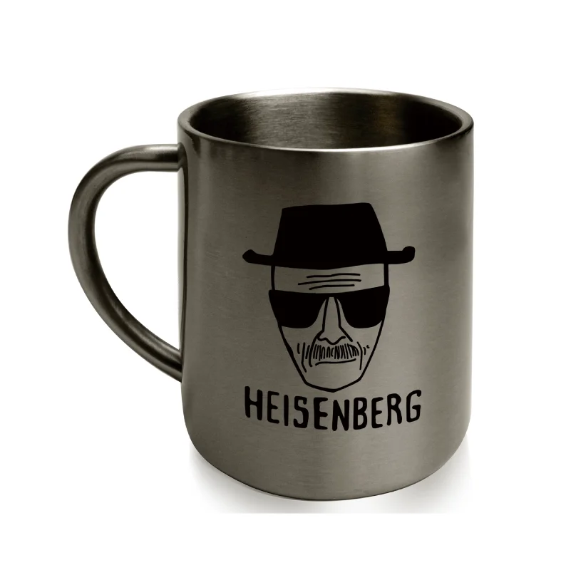 Breaking Bad Heisenberg Logo 300ml Double Wall 304 Stainless Steel Cup Coffee Milk Tea Water Travel Mug for Outdoor Drinking