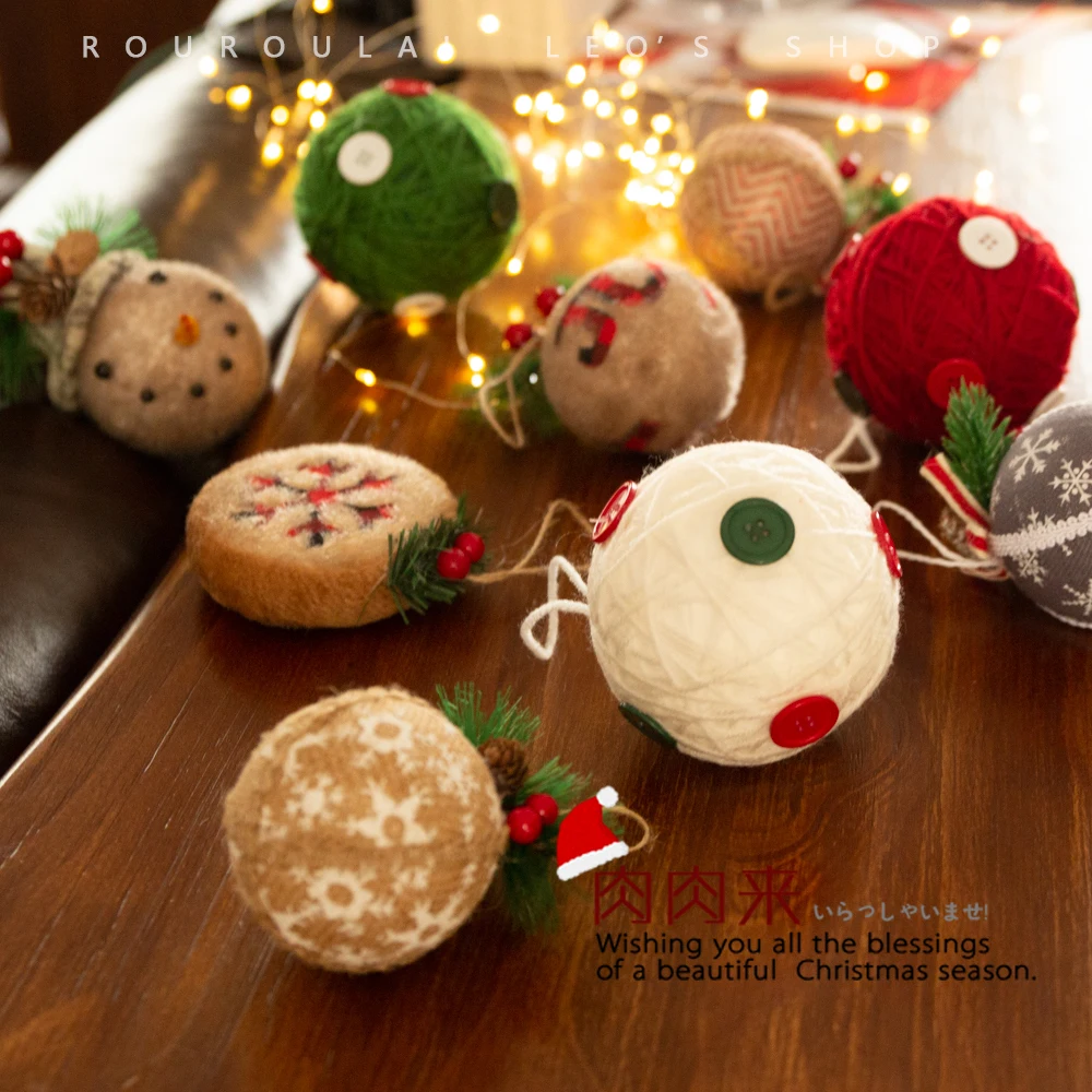 Christmas Pendant Small Gift Bag Wool Christmas Ball Christmas Tree Accessories Fluff Pendant