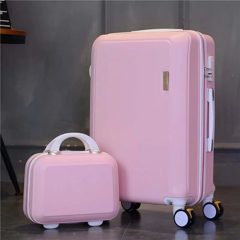 GraspDream Korean Rolling Luggage Set Spinner Women Suitcase Wheels Travel Bag Trolley 20 inch Men Carry Ons Handle Bag Trunk