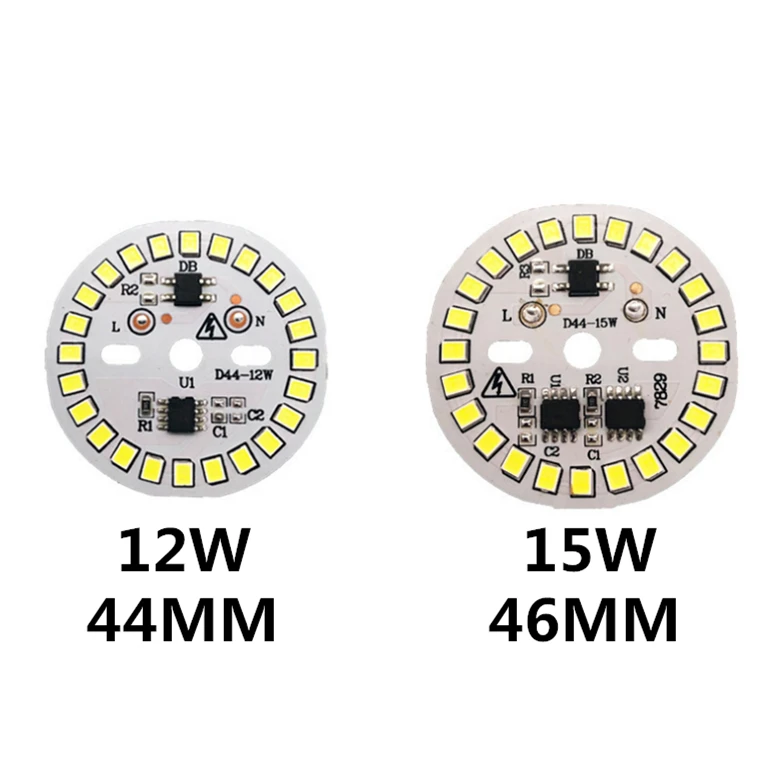 10pcs 3W 5W 7W 9W 12W 15W 18W AC 220v SMD2835 LED PCB With Integrated IC Driver Warm white/ White Driverless Aluminum Lamp Plate