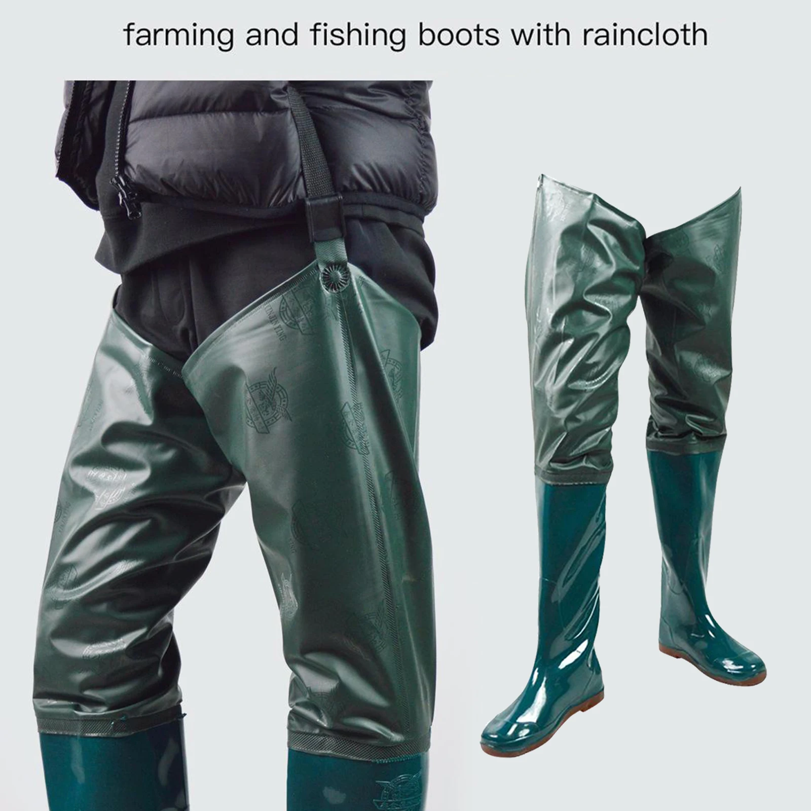 Botas subacuáticas para pesca, pantalones de agua de nailon y PVC, con suela calada, impermeables, ligeras, Unisex