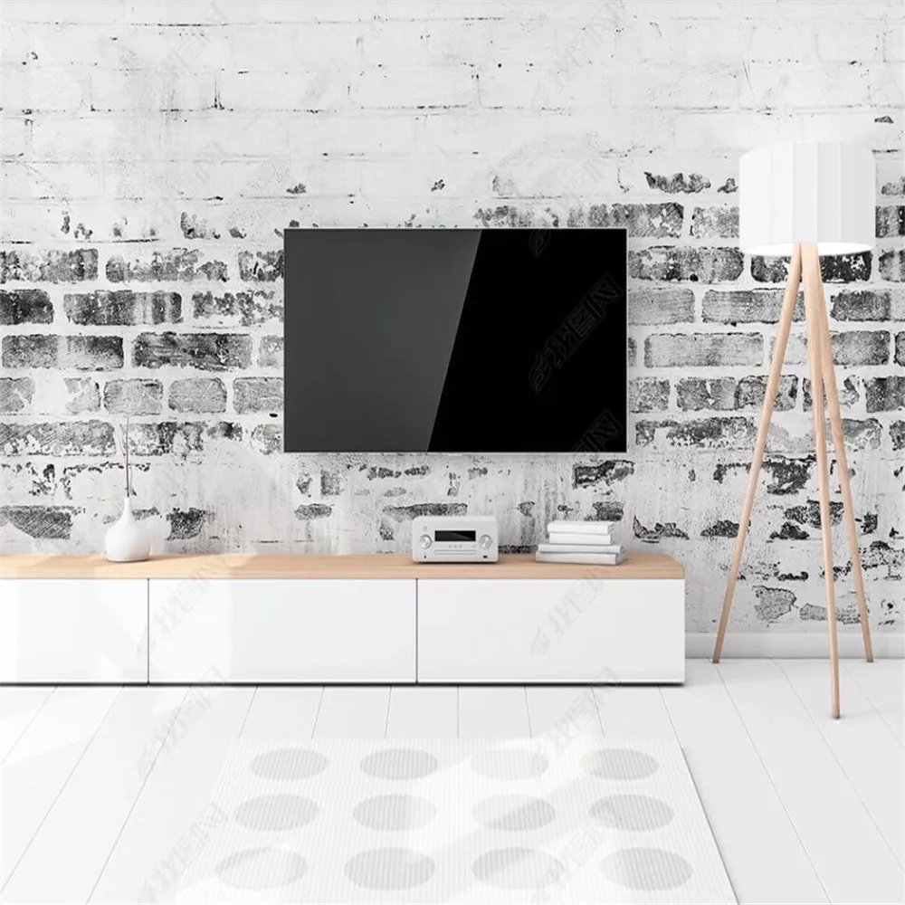 

Milofi custom 3D wallpaper gray brick living room bedroom background wall decoration wallpaper mural
