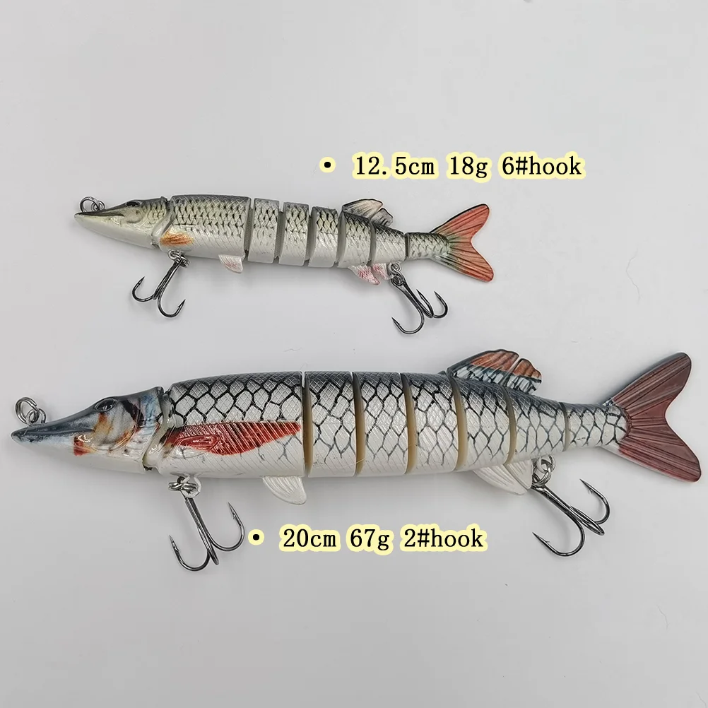 

1PCS 12.5cm/20cm Bionic Pick Luya Fishing Lure Multi Articulated Bait 8 Segments Crankbaits Tackle Set of Metal Wobblers Goods