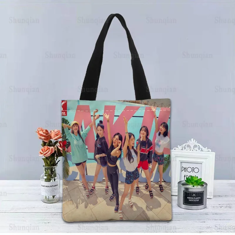 

Custom Everglow KPOP Tote Bag Canvas Fabric Handbag Two Sides Printed Shopping Bag Traveling Casual Useful Shoulder Bag 0512