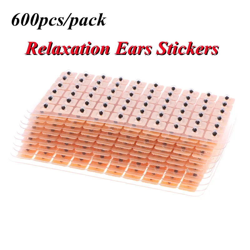 600pcs Relaxation Ears Stickers Therapy Needle Patch Auricular Auriculotherapy Vaccaria Ear Massage Care Sticker