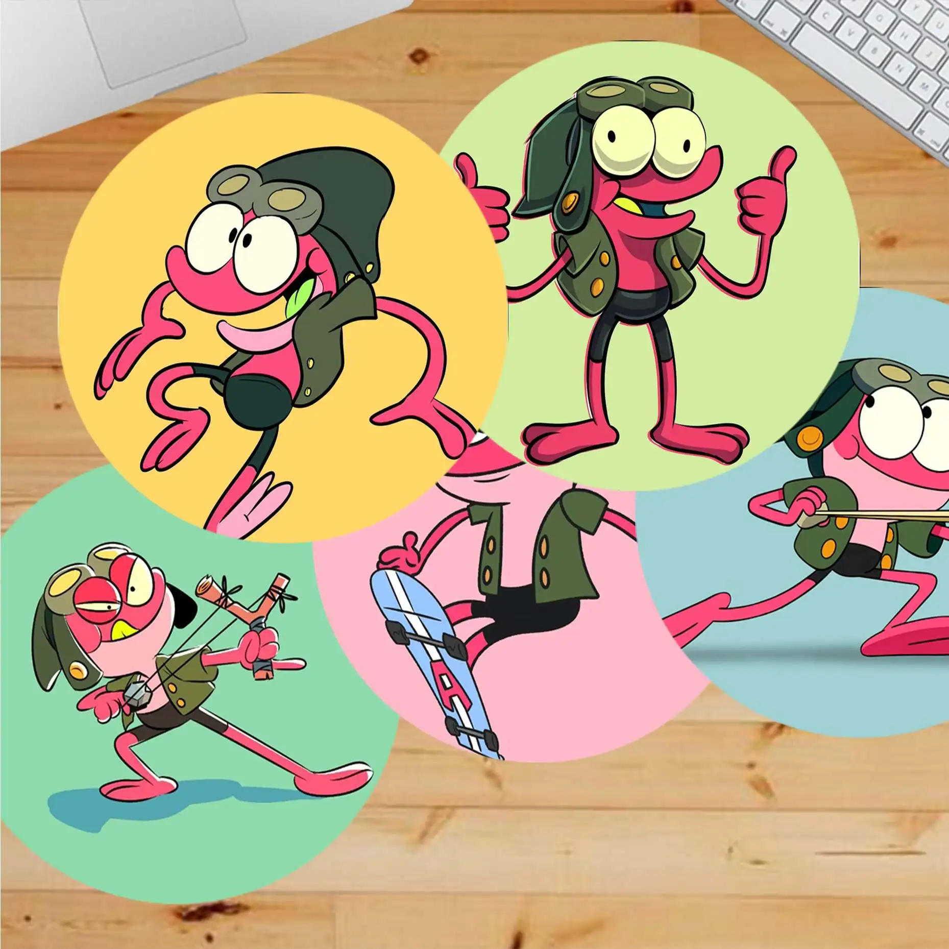 

New Design Disney Amphibia Sprig Pink Frog Gaming round Mouse Pad Computer Mats gaming Mousepad Rug For PC Laptop Notebook