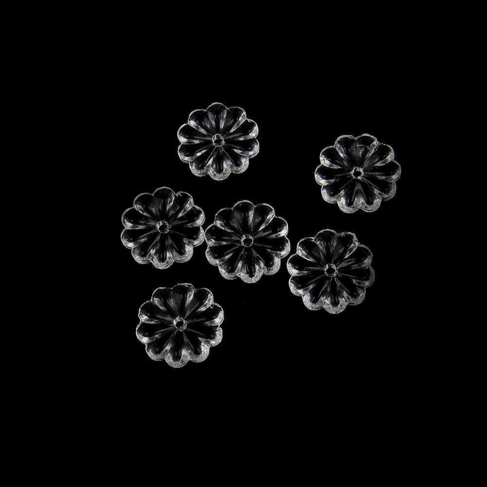 Clear Color Crystal Rosette Flower Beads Different Size One Hole Glass Pendant Feng Shui Suspension For Curtains